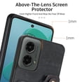 thumbnail image 5 of Asuwish Phone Case for Motorola Moto G 5G 2024 Wallet Cell Cover with Tempered Glass Screen Protector Slim Lanyard Wrist Strap RFID Ring Stand Credit Card Holder Slot G5G 5 G G5 Women Men Black, 5 of 11