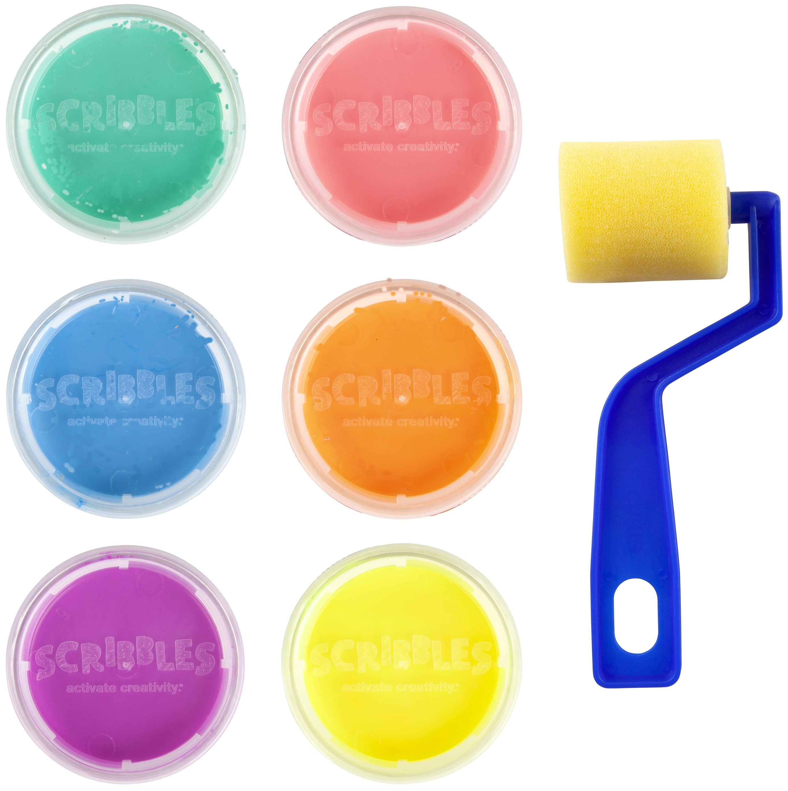 (2 pack) Scribbles Fabric Finger Paints 6/Pkg-Neon