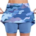 thumbnail image 2 of QATAINLAV Skorts for Women High Waisted Athletic Shorts Tennis Golf Yoga Skirts Shorts Summer Lightweight Workout Skorts Fashion Camo Print Skirt Pants Mother's Day Gifts Blue S, 2 of 3