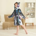 thumbnail image 4 of FORMRS Niños Bathrobe Unisex Hooded Robe Soft Plush Pajamas Sleepwear, Size 2-3T, Black, 4 of 7