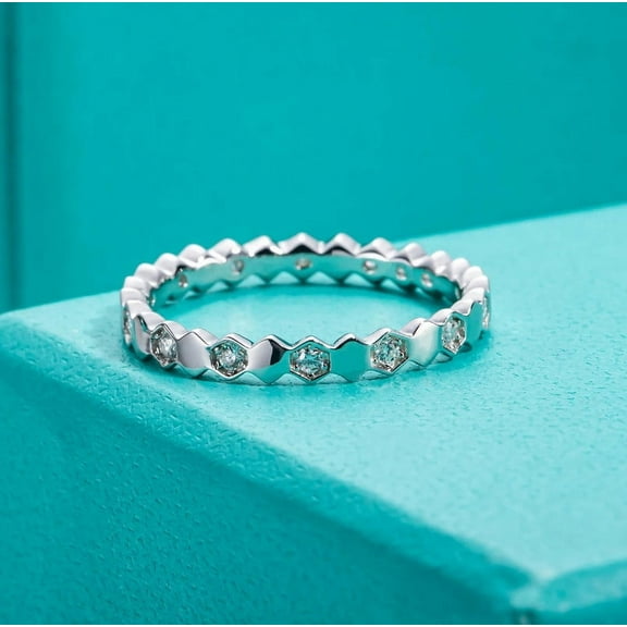 Spot Jewel White Gold Plated 14K Diamond Ring - Brilliant 1 Ct Round Cut Diamond Ring - Wedding Engagement Bands for Women in Silver - Handmade Jewelry for Women - Wedding Jewelry