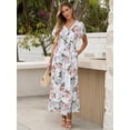 thumbnail image 2 of Vestido largo ANRABESS de verano con cuello en V y estampado floral de chifón para mujer, 2 of 5