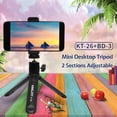 thumbnail image 4 of KINGJOY KT-26 Mini Desktop Tripod Rotatable Ball Head with Extendable Cold Shoe Phone Clip 1/4 Inch Screw for Smartphone Camera Selfie Video Recording Live Stream, 4 of 9
