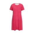 thumbnail image 5 of Sakmal Moomoo Nightgownss Women Short Sleeve Soft Moomoo Dress Solid Knee Length Nightgowns for Women M, 5 of 6