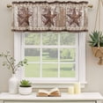 thumbnail image 2 of Texas Star Vintage Curtain Valances for Windows, Kitchen Valance Window Treatments Panel 2 Pack, Brown Retro Art Red Berry Wooden Rod Pocket Short Curtains for Bathroom Bedroom 42 x 18 Inch, 2 of 8