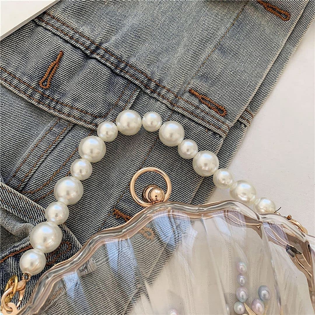 YOUI-GIFTS Women Fashion Seashell Crossbody Shoulder Bag Chain Strap Handbags Acrylic/Synthetic PU leater Evening Clutch Purse