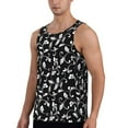thumbnail image 2 of Fotbe Black White Leaves Pattern Men's Quick Dry Workout Tank Top Gym Muscle Tee Fitness Bodybuilding Sleeveless T Shirt Breathable Workout Shirt-Medium, 2 of 9