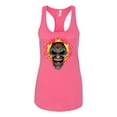 thumbnail image 2 of Flaming Laughing Fierce Clown | Womens Cars and Trucks Jersey Racerback Tank Top, Hot Pink, Large, 2 of 3