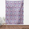 thumbnail image 4 of Ambesonne Abstract Fabric by the Yard Upholstery, Bohemian Hippie Pattern, 5 Yards, Plum and Cobalt Blue, 4 of 5