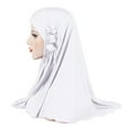 thumbnail image 3 of Prolriy Hijab Scarf for Women Silk Fashion Breathable Headscarf Muslim Flower Hat Ice Turban Summer Tassel Accessory Shawl Scarf Head Scarf White, 3 of 4