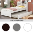 thumbnail image 6 of SESSLIFE Twin Size Bed Frame with Storage Headboard, Wood Platform Bed with Trundle, No Box Spring Needed (Twin, White), 6 of 8