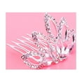 thumbnail image 2 of 1PC Colorful Rhinestone Crown Insert Comb Bridal Wedding Hair Comb Headwear for Women (White), 2 of 9