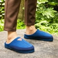 thumbnail image 7 of Pmoiste House Slippers for Men Splicing Design Comfy Suede Soft Memory Foam Non Slip Warm Winter Slipper, 7 of 7