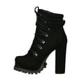 thumbnail image 4 of Women D-Ring Lace Up Lug Sole Chunky Platform Booties 18223, 4 of 6