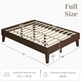 thumbnail image 4 of Yaheetech Solid Wood Platform Bed Frame with Wooden Slat Support, Dark Walnut, Full, 4 of 8