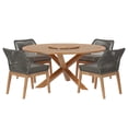 thumbnail image 2 of Modway Wellspring 5-Piece Teak Wood Outdoor Dining Set in Gray/Graphite, 2 of 10