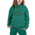 thumbnail image 5 of Kids Green Tracksuit, 2-Piece Hoodie & Jogger Set for Boys and Girls, Unisex Casual Sweatsuit Comfy Play & Lounge Wear Ages 4-12 Years,Size 3-4T, 5 of 5