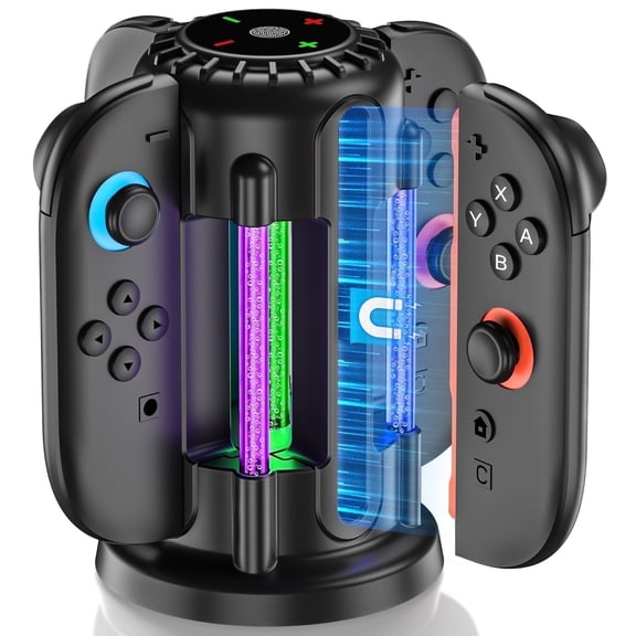 JAVRUNWOF Charging Dock for Switch 2,Switch 2 Controller Charger,Switch 2 Accessories for Charging Dock Compatible with Switch 2 Joy Cons,Black