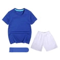 thumbnail image 3 of GiLiling Unisex Kids Soccer Jersey Set Short Sleeve Shirt and Shorts with Socks Soccer Outfit for Boys Girls (Blue, 11-12 Years), 3 of 5