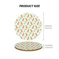 thumbnail image 5 of Xecao Vegan Fruit Carrot for MDF Cork Coaster 4 Pcs,Drink Coasters,Suit for House Warming Gifts New Home ,Coffee Table Decor-Round Shape, 5 of 7