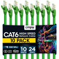 thumbnail image 1 of Cmple Cable Ethernet Cat6, paquete de 10, 3 m, 10 Gbps, verde, 1 of 7