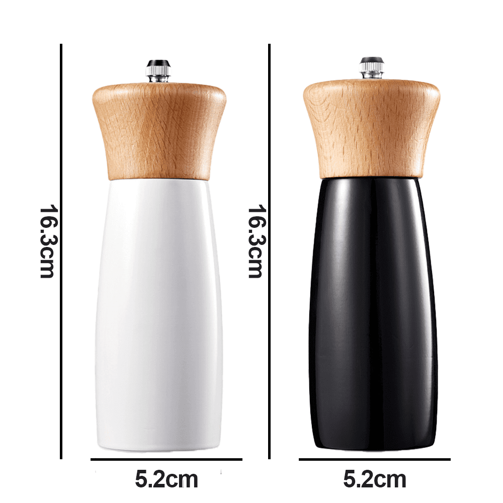 Wooden Salt and Pepper Grinder Set, Elegant Lighthouse Sea Salt Grinder and Black Pepper Mill