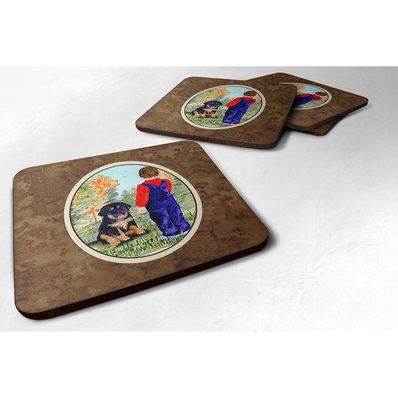 Carolines Treasures SS8548FC Tibetan Mastiff Foam Coaster Set of 4 3 1/2 x 3 1/2 multicolor