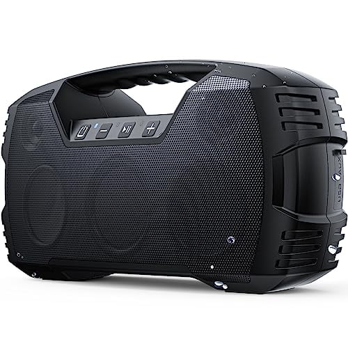 Altavoz Bluetooth inalámbrico portátil, 40 W (pico de 60 W), sonido fuerte, altavoces impermeables IPX7, tiempo de reproducción de 32 horas, altavoz para exteriores, graves ricos, BT 5.0, emparejamien