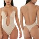 thumbnail image 2 of Body moldeador con escote en V profundo y sin tirantes para mujer, 2 of 5