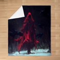 thumbnail image 3 of Red Death Throw Blanket 40x50 Jungle Horror Gothic Style Fleece Blanket for Kids Teens Adults Watercolor Human Ghost Halloween Theme Flannel Blanket for Party Chairs Sofa, 3 of 6