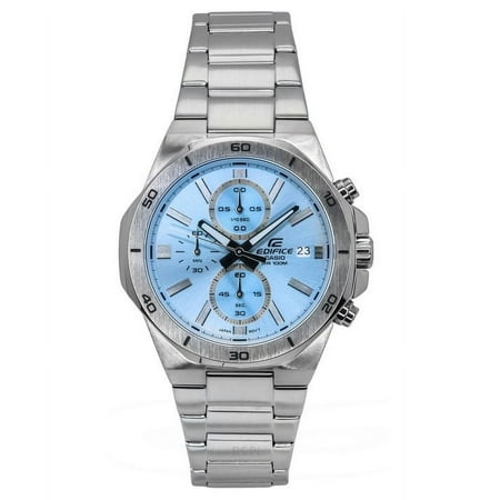 Casio Edifice Standard Chronograph Analog Stainless Steel Blue Dial Quartz EFV-640D-2BV 100M Mens Watch