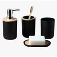 thumbnail image 1 of Accesorios De Baño Set De 4 Piezas Con Detalles De Bambu Modelo Negro, 1 of 4