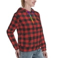thumbnail image 6 of Lsque Red Black Plaid Pattern Casual Women's Hoodie,Hooded Sweatshirt with Kangaroo Pocket,Pullover Hoodie with Eye-catching Drawstrings-Large, 6 of 7