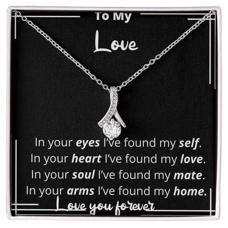 In Your Eyes Necklace Wife Soulmate Girlfriend Anniversary Birthday Present For Woman, Gold Alluring Necklace