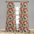 thumbnail image 5 of Ambesonne Earth Tones Curtains, Colorful Poppies, Pair of 28"x63", Multicolor, 5 of 5