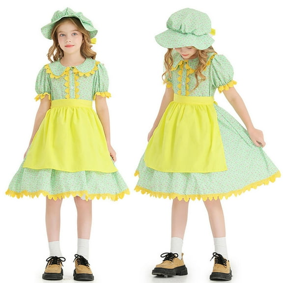 SUEE Pioneer Costume Floral Girl Dress Halloween Fancy-Dress Costume, Size 2-9