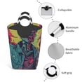 thumbnail image 3 of Xecao Neon Zombie Skull for Laundry Basket,Collapsible Large Laundry Hamper,Wash Bag for Laundry Room, Rolling Laundry Basket with Handles, 3 of 5