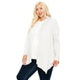 thumbnail image 2 of Moa Collection Women's Plus Size Casual Long Sleeve Drape Open Front Cardigan, 2 of 6