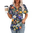 thumbnail image 2 of ChaoHeng Womens Tops Clearance under $10 Ladies' Round Neck Short Sleeve Loose Casual Printed Top, 2 of 6