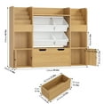 thumbnail image 6 of Hiphuta Kids Bookcase Toy Storage Organizer, Wooden Toy Organizer of 4 Bins& 1 Removable Drawers for Home Bedroom, Kids Bookshelf Toy Box with Book Rack, Natural, 6 of 8
