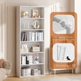 thumbnail image 2 of Walsunny 6 Tier Bookshelves Set of 2 Standard Wooden Bookcases Display Shelves with Storage Anti-tipping Device for Home Office Living Room, White, 2 of 7