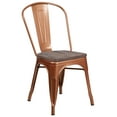 thumbnail image 2 of Flash Furniture Copper Metal Stackable Chair with Wood Seat, 2 of 7