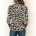 thumbnail image 7 of Ayolanni Crew Neck Summer&nbsp;Fall&nbsp;Clothes 3/4 Sleeve Trendy Leopard Print Tunic Blouse Plus Size Daily Wear Shirts Tops for Women Yellow L, 7 of 7