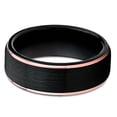 thumbnail image 2 of Tungsten Wedding Band Rose Gold Tungsten Ring Black Brushed Tungsten 8mm Tungsten Carbide Comfort Fit, 2 of 3