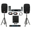 DJ Package: (2) 12" 1200w Speakers+12" Subwoofer+Bluetooth Amp+Stands+Cables+Bag