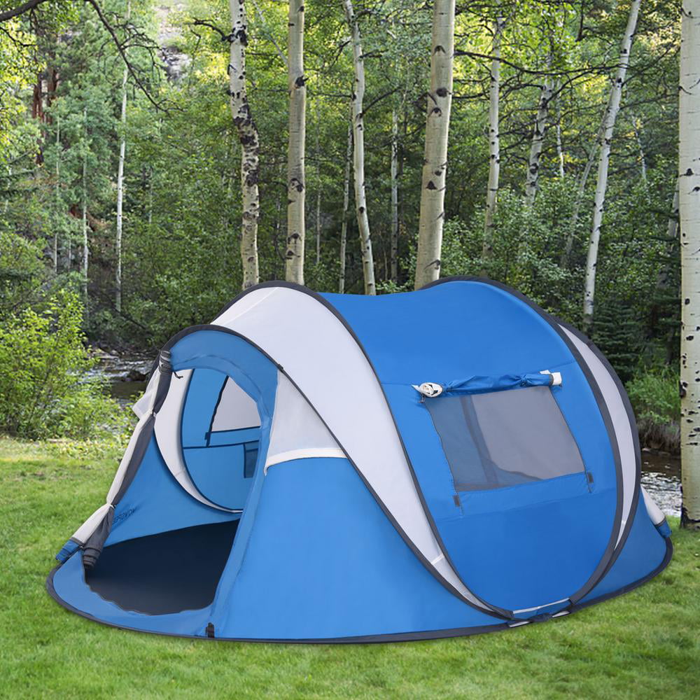 4-6 Person Large Tent Double Layer Auto Pop Up Family Outdoor Camping Tent