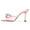 Pink, variant on XYD Women Fashion Rhinestones Bows Square Open Toe Sandals High Spool Heel Mules Slip On Party Shoes Size 7 Silver