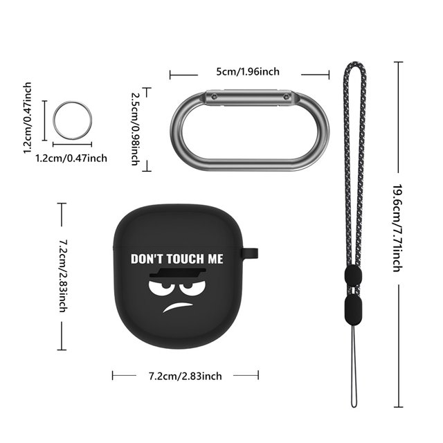 Funda de silicona para Audífonos con estampado divertido para Bose QuietComfort Earbuds II (negro) Ndcxsfigh Para estrenar