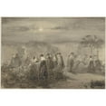 thumbnail image 3 of Charles Rochussen 18x14 Black Modern Framed Museum Art Print Titled - Company of Ladies and Gentlemen in a Court with Rose Bushes Lit by the Moon (1847), 3 of 5