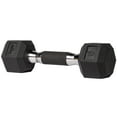 thumbnail image 4 of PRISP Rubber Encased Hex Dumbbell - Cast Iron Hand Weight for Home Gym, Exercise and Fitness with Rubber Grip; Sold Individually, 4 of 8